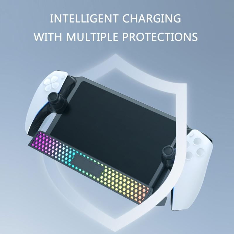 Charging Dock Station Game Console Charger Stand for Console Charging Holder with Light Tabletop Charging Base