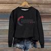 Ladies Fashion Casual Long Sleeve Printed Round Neck  Pullover Top