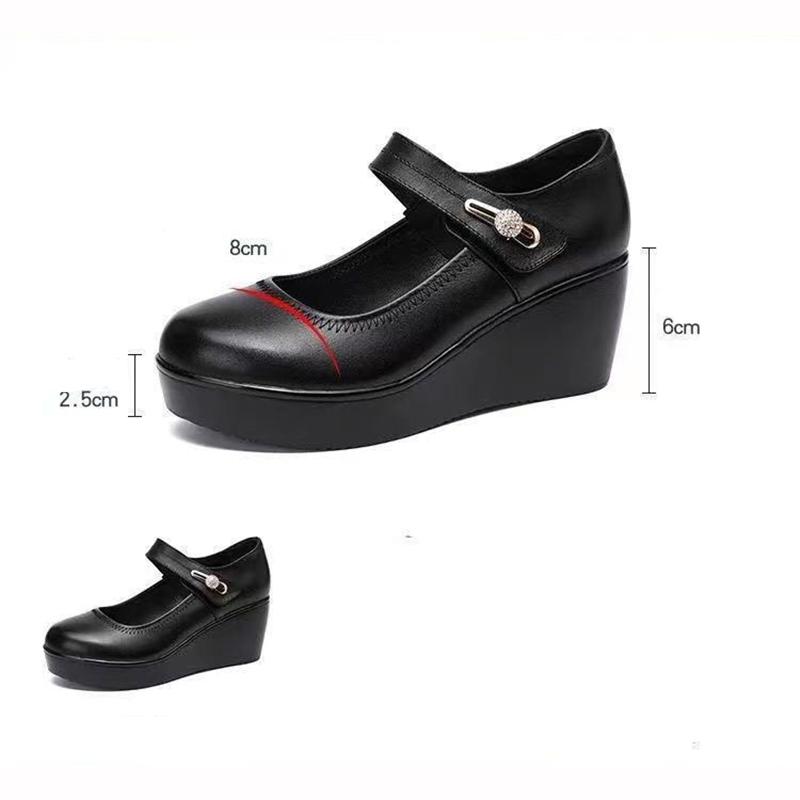 Round Toe Women's Shoes Casual Thick Comfort Shoes Versatile Fashion High Heels Slope Heel Ladies Pumps Mujer Zapatos