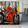 Motorcykel Custom Mønster Polyester Badeforhæng Vandtæt Bruseforhæng Geometrisk Badevæg Printet Gardiner Til Badeværelse