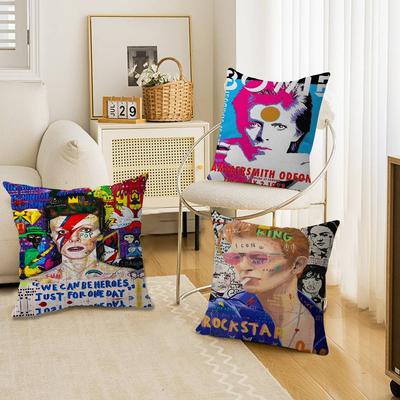 David B-Bowie Pillow Cover Sofa Cushion Cover Home Room Decoration Children Gift