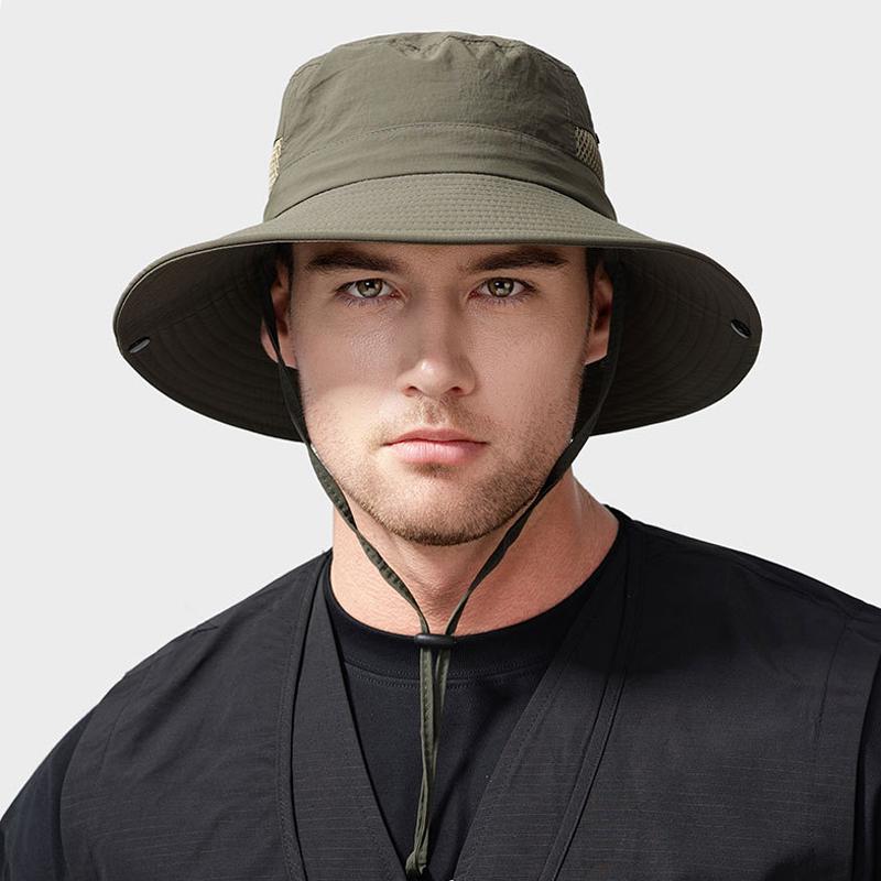 Summer Outdoor Water-Repellent Mountaineering Fisherman Hat Men's Big Head Thin Quick-Drying Hat