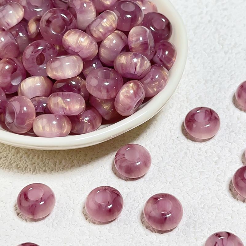 14x8mm Sparkle Resin Beads 10pcs Big Hole DIY Charms Halation Texture Earrings Bracelet Necklace Handicrafts for Jewelry Making