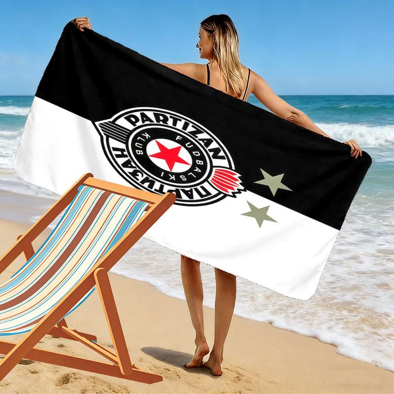 Partizan Poster Druck Strandtuch, Großes Weiches Schnelltrocknendes Handtuch für Strand Camping Schwimmen