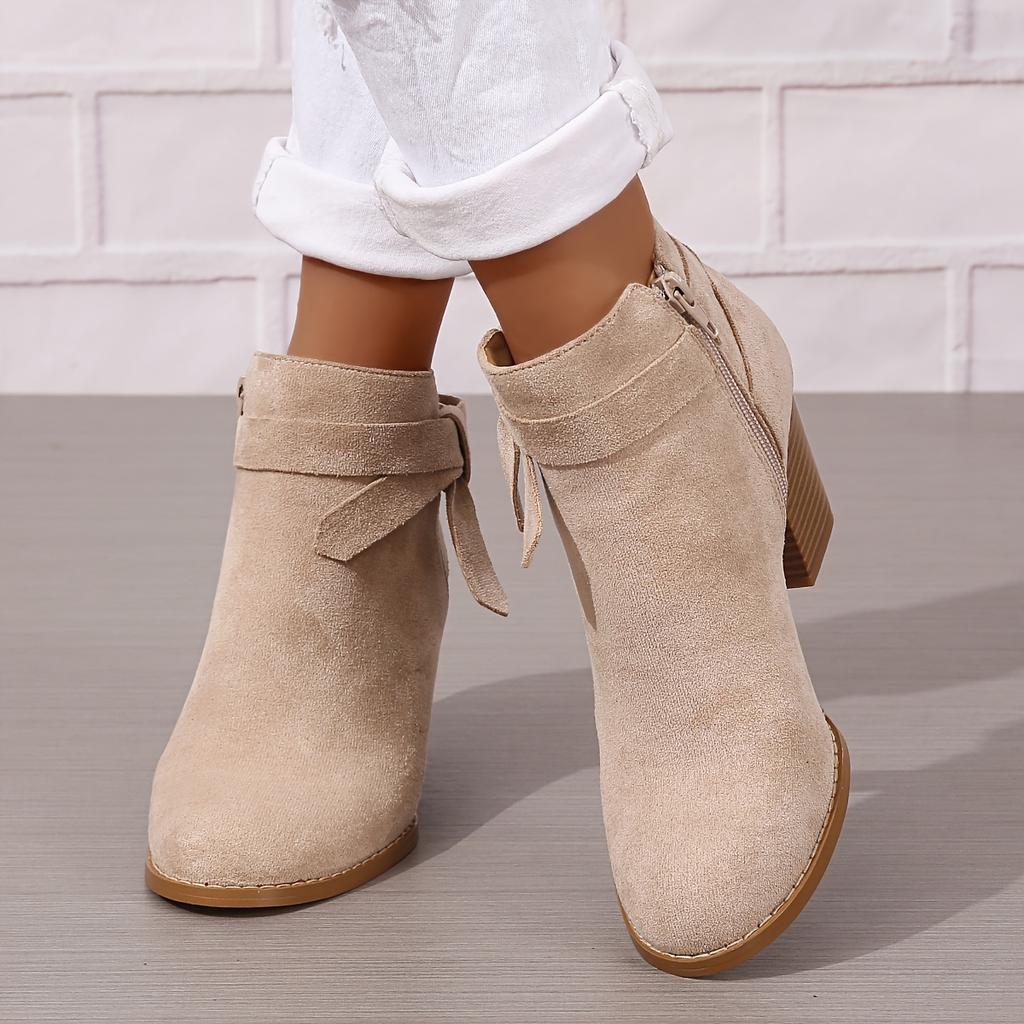 Women's Ankle Boots | Winter Fashion | Comfortable | Casual Wear | Zipper Closure