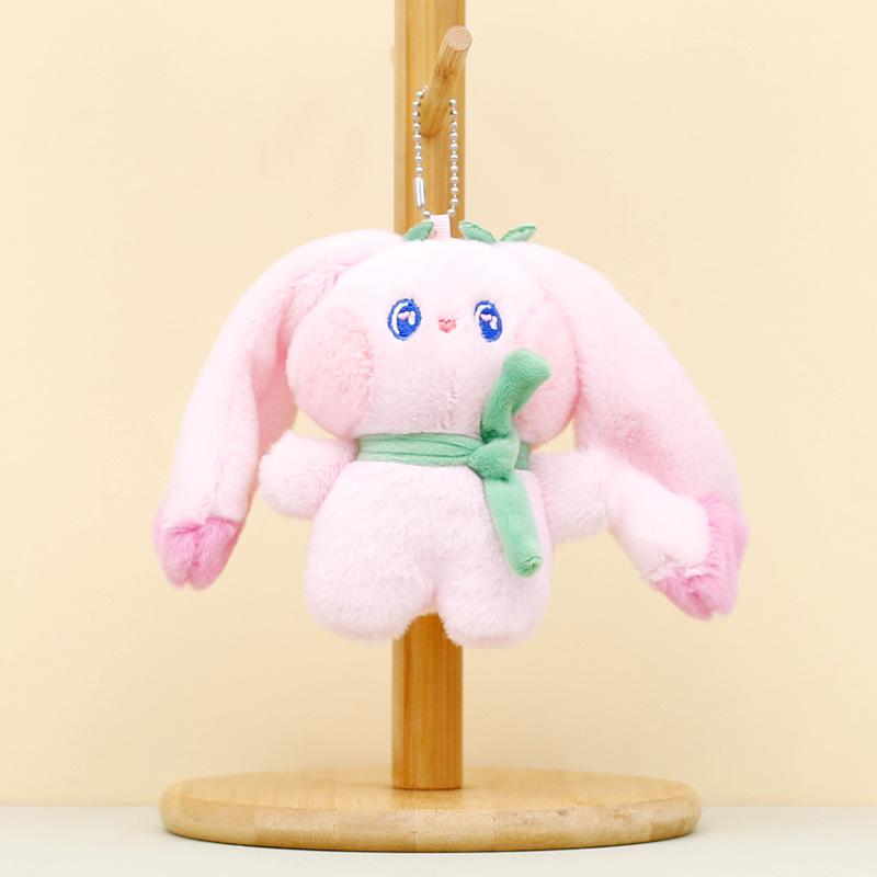 

Blue Big Soft Ear Bunny Plush Keychain Adorable Rabbit Stuffed Toy Pink