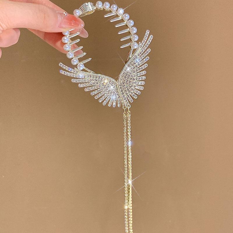 Angel Wings Tassel Hair Clip for Ponytails & Buns