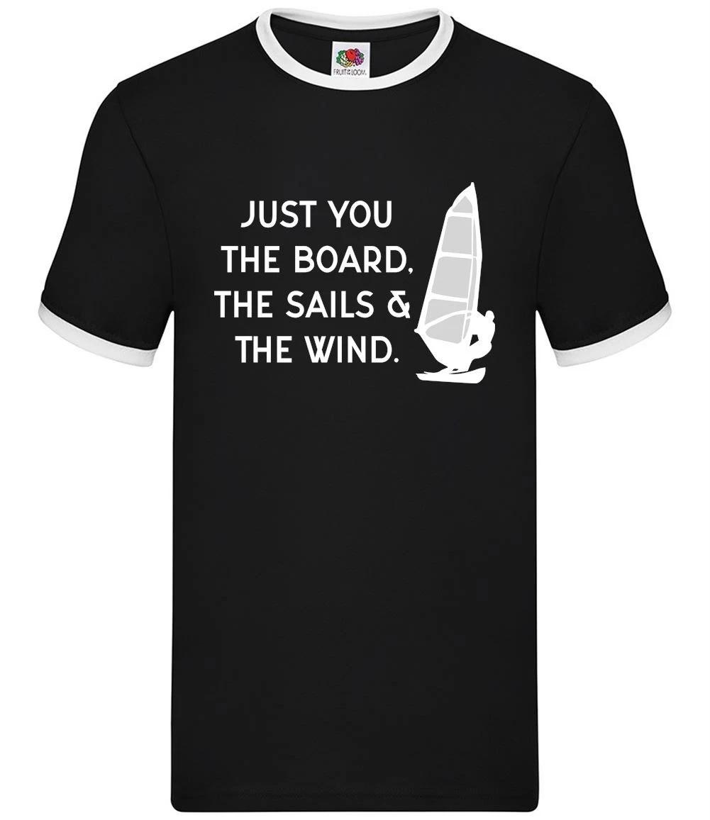 Just You, The Sails & The Wind - Mens Ringer - Windsurf Windsurfing Sail XL