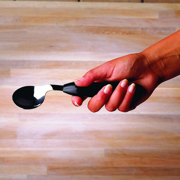 Etac Light Cutlery Angled Spoon - Curved Spoon with a Thick Handle (left-handed Version)