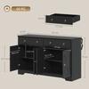 Kitchen Buffet Storage Cabinet, 2 Drawers, 2 Cupboards, Adjustable Shelves, Black