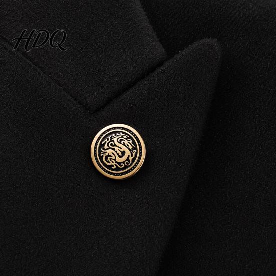 Men Collar Pin Vintage Embossed Pattern Lapel Pin Zinc Alloy Suit Coat Metal Button for Formal Corsage Decoration
