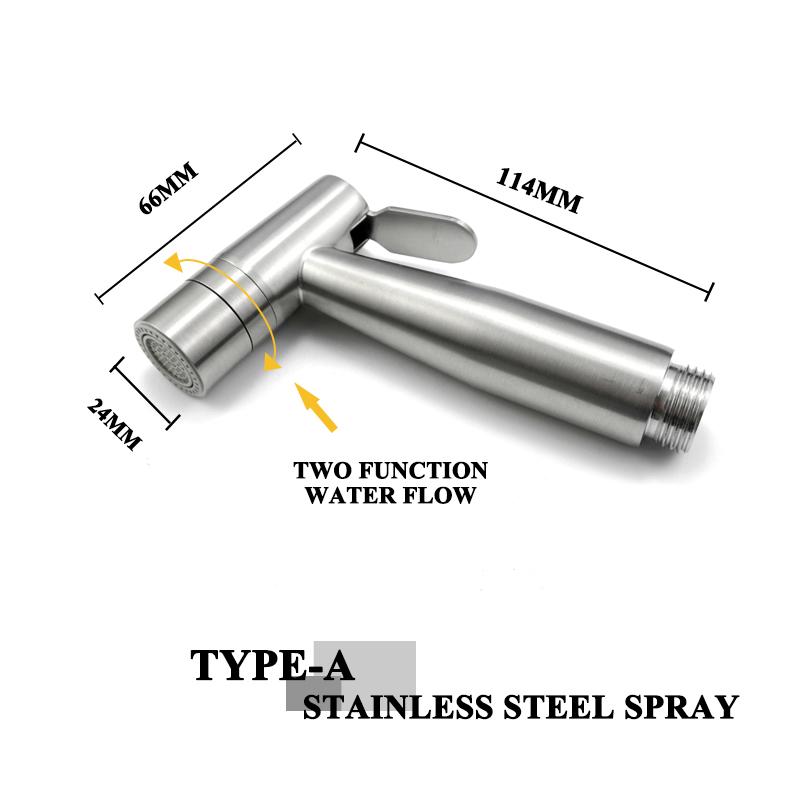 Gebürsteter tragbarer Bidet-Sprayer 304 Edelstahl WC-Bidet-Armatur Kaltes Badezimmer Shattaf-Ventil Jet-Set Einlaufdusche für Po