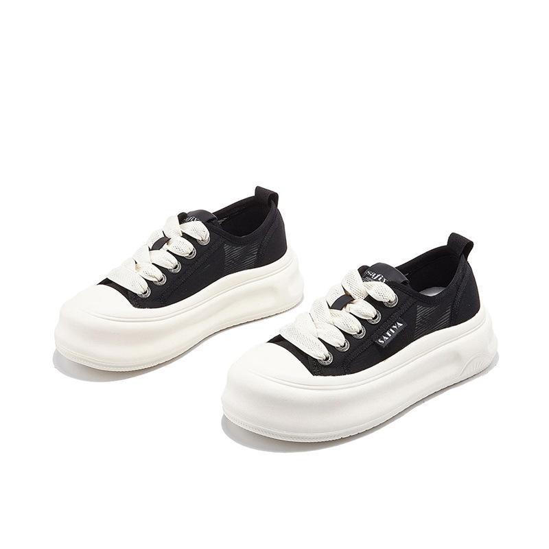 Thick Bottom Heightened Easy Wear Shoes Women's Summer New Fashion All-Matching Mesh Breathable Casual Sports Skate Shoes