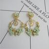 European and American Retro Flower Circle Earrings