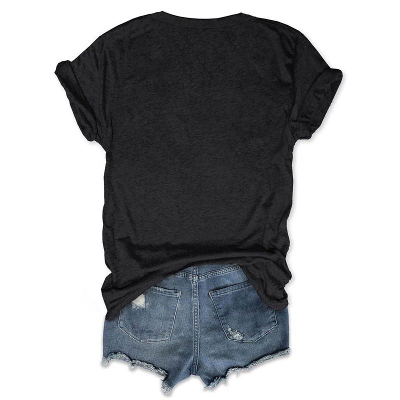 Europese maten T-shirt met korte mouwen en letterprint