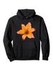 Black Hoodie with Orange Lily Flower - All-Season Pullover Sweatshirt