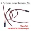 10pcs/lot 2PIN 2 Pin Female Jumper Connector Wire 26AWG 2P Dupont Cable For 3D Printer 10CM/20CM/30CM Length
