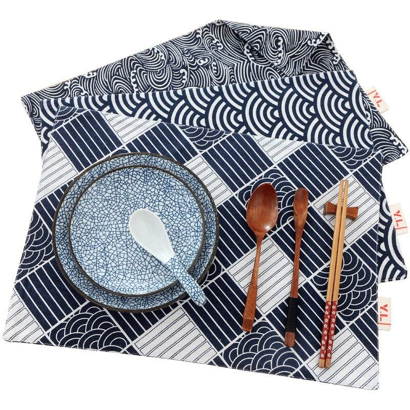 Waterproof Cotton And Linen Table Mat, Pattern Place Mat, Household Plate Mat, Water Coaster, Waterproof And Non-slip, Foldable.