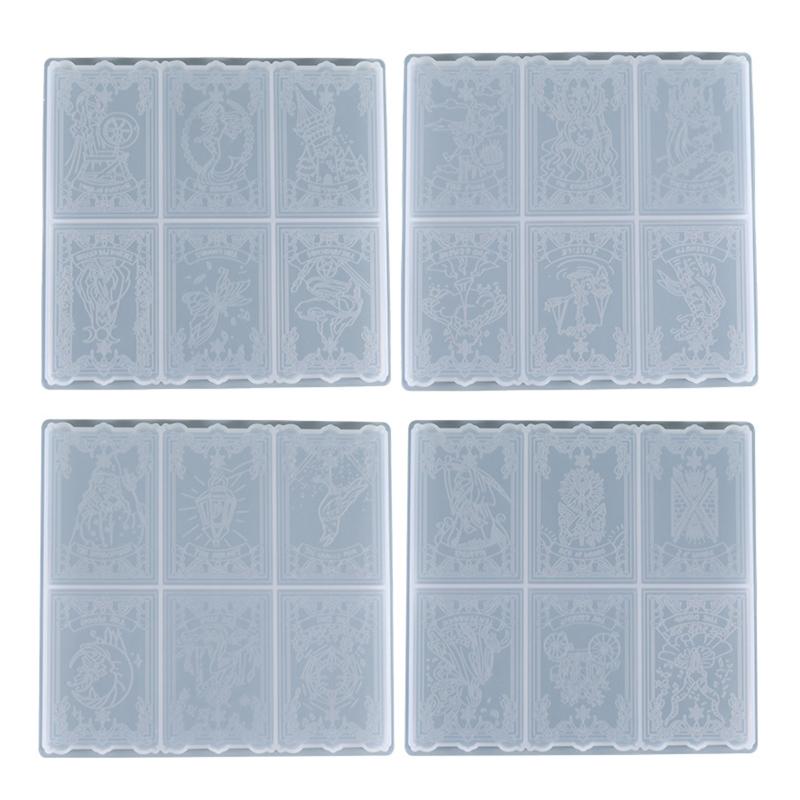 6 Sheets/24 Sheets Taluo Card Silicone Molds for Resin Casting Epoxy Molds for DIY Personalized Taluo Card Games Jewelry