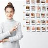 Hanging Photo Display Room Wall Decor - Sculptural Picture Frames Collage - 5 Strings with 30 Clips - 3M Self Adhesive Hooks - No Holes Drilling - 30