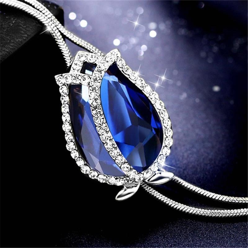 Charm Statement Crystal Pendant Bride Wedding Rhinestone Tassel Long Necklace Party Women Jewelry