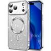 Shockproof Case - BOOLING - for iPhone 17 Pro - Glittery with Silver Magnetic Ring