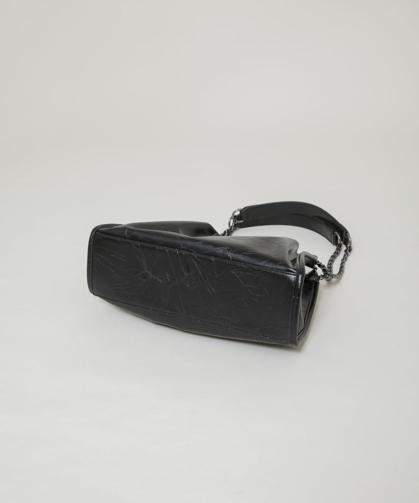 Nano Universe Women's Chain Shoulder Bag with Gathering, F 010, Black, 673-6132300