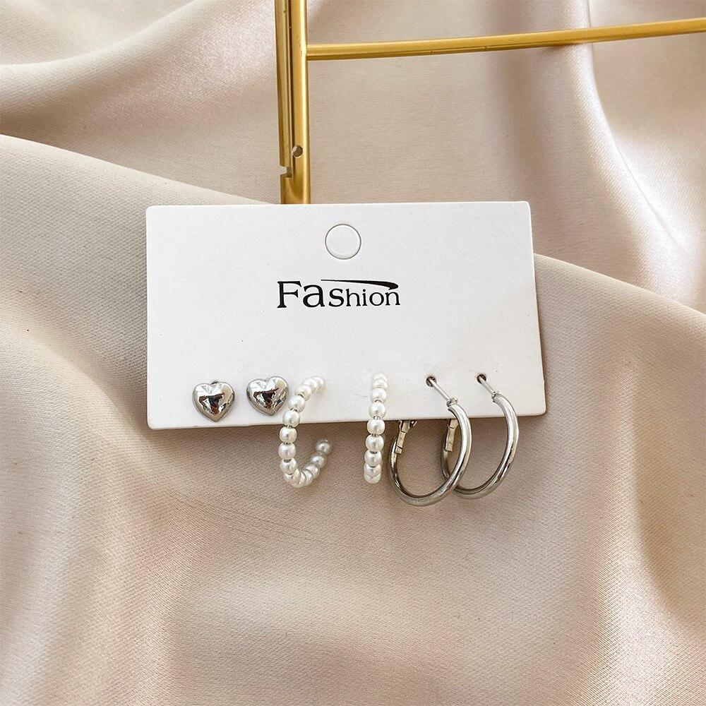 Σετ Γυναικείων Σκουλαρικιών Σκουλαρίκια Για Γυναίκες Μποέμ Μόδα Κοσμήματα Γεωμετρικά Σκουλαρίκια Καρδιάς