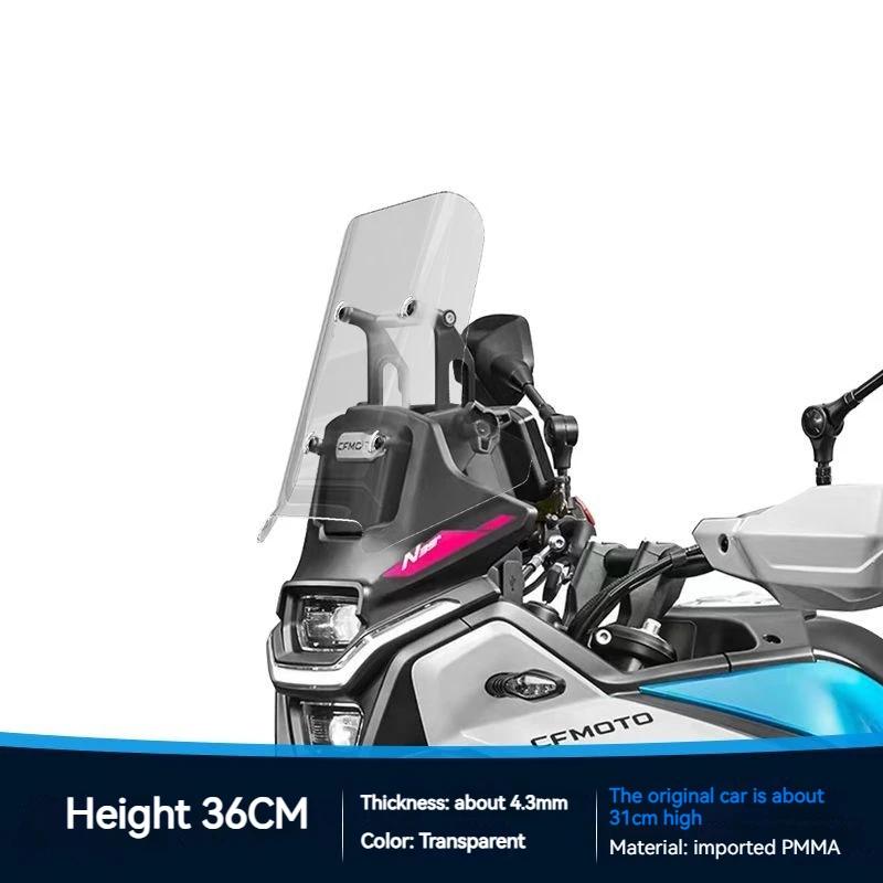For CFMOTO  450MT Windshield Modification 450MT Transparent Front Windshield and Heightened Chest Guard Accessories