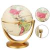 1PC 12cm Retro Globe 360 Rotating Earth World Ocean Map Ball Antique Desktop Geography Learning Education Home School Decoration