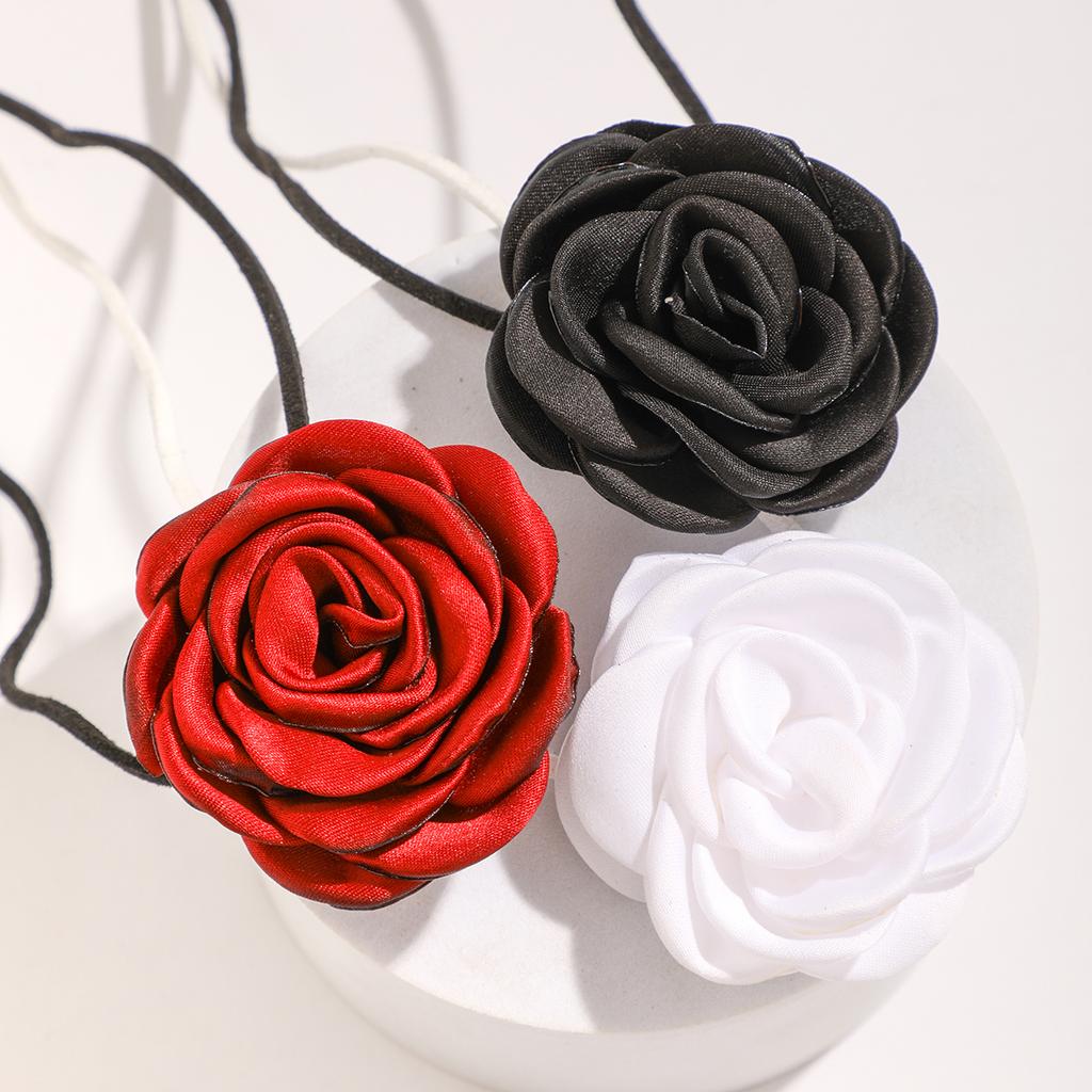 Long Lace-up Rope Chain with Big Flower Choker Necklace for Women Elegant 3 Pcs Separable Collar On Neck 2026 Fashion Jewelry