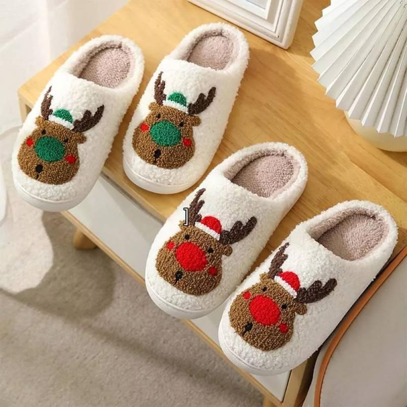 Cozy Plush Cotton Slippers For Women Warm Indoor Winter Footwear Perfect For Christmas And Halloween