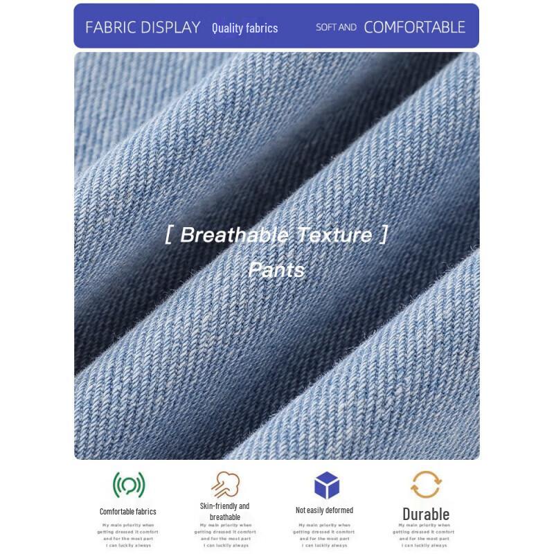 Dingfengbaoluo Men's Straight Loose Wide Leg Jeans 773