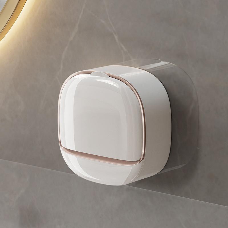 Luxury Wall-Mounted No-Punch Soap Dish Holder with Drainage
