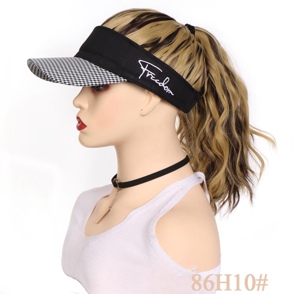 

Парик с оранжевой шляпой, синтетический парик с волнистыми волнами, светло-коричневый наращивание волос, хвост, летняя солнцезащитная кепка, парик, шляпа, парик, повседневная одежда