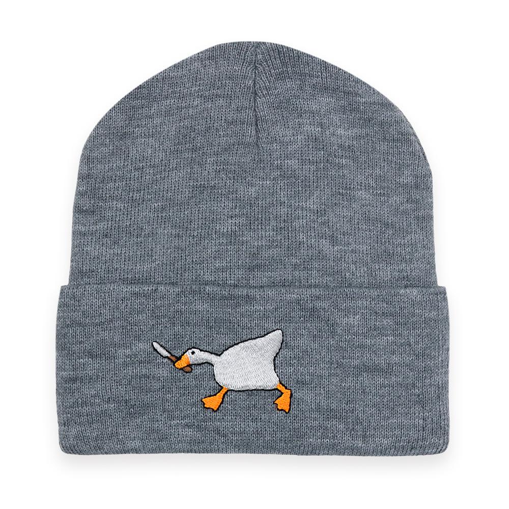 Big Goose Embroidered Knitted Hat for Winter and Winter Warmth, Men's and Women's Hoodies, Unclimbed Knitted Hat, Outdoor