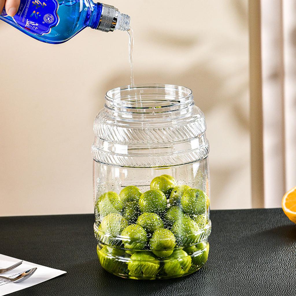 Drink Dispenser with Spigot Leak Proof Transparent Water Pitcher Large Capacity Beverage Container for Refrigerator