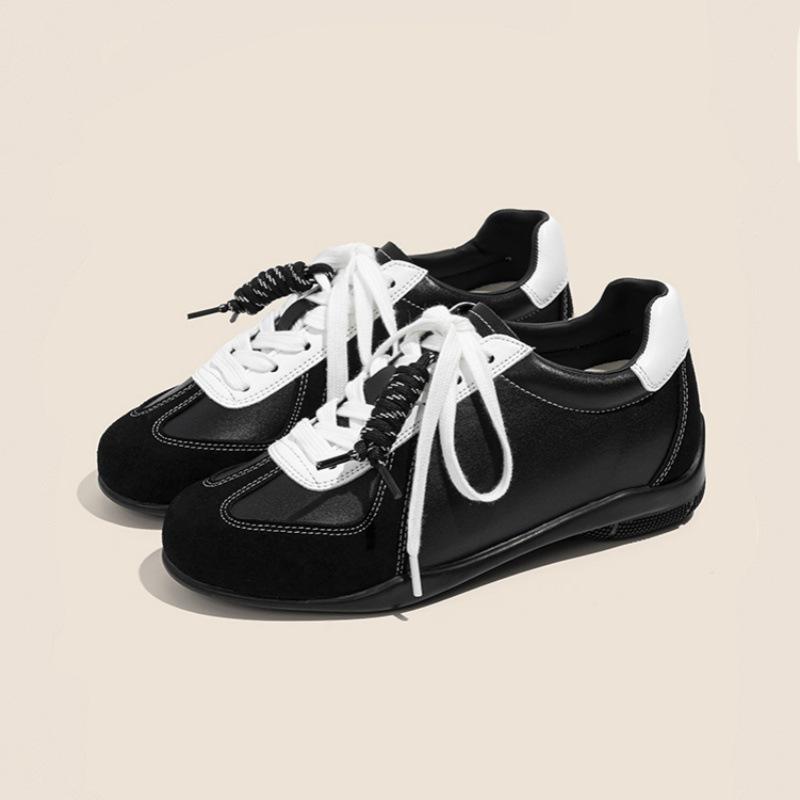 Retro platform German training shoes women's 2025 new rope knot lace color matching casual sports shoes heightening Forrest Gump shoes board shoes