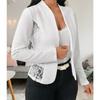 Women S Elegant Lace Splicing Slim Fit Long Sleeve Blazer Cardigan