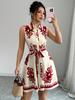 2025 European & American Women's Summer Print Dress Set with Slimming Design