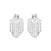 Fashion, fashion and luxury, super flash full of diamonds, long fringed earrings, women's high-end temperament, inlaid with zircon ear jewelry.