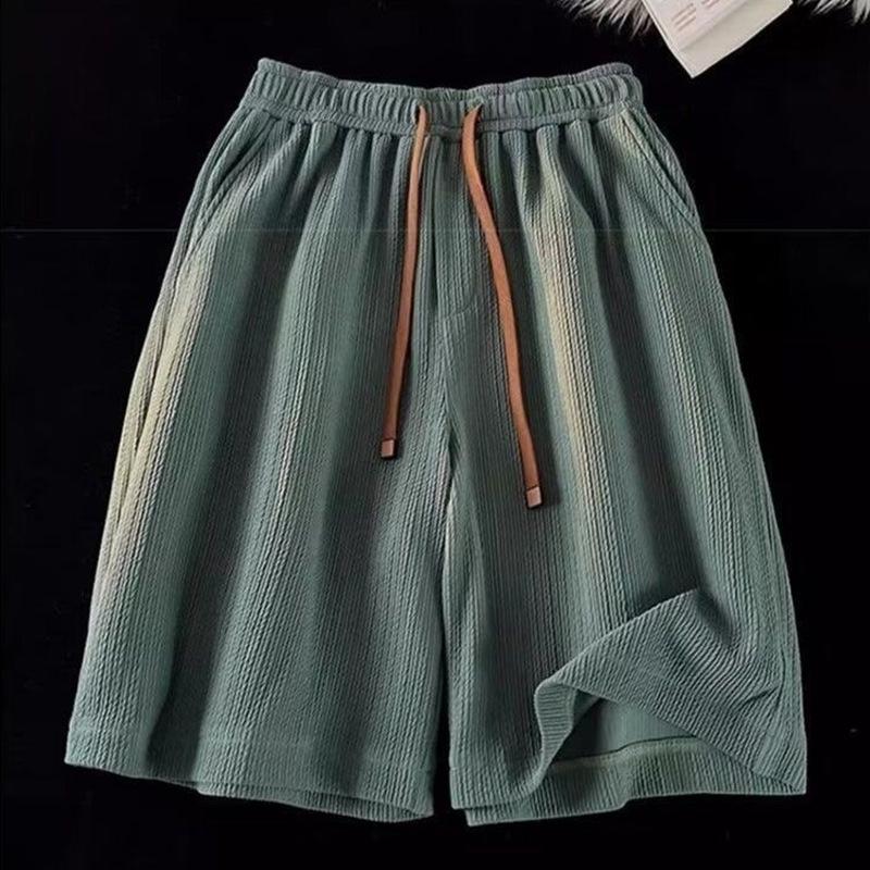 Women's Plus Size Quick-Dry Ice Silk Beach Shorts - Comfortable, Loose Fit, Solid Color, Drawstring Style