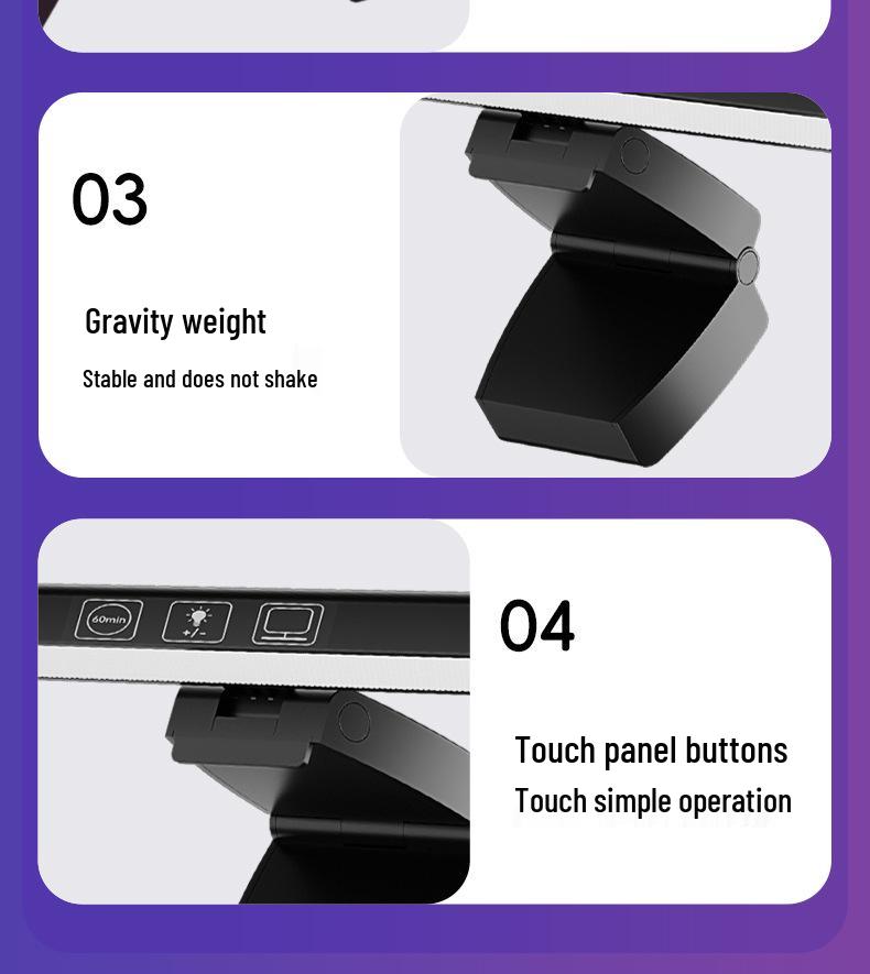 Gebogene Monitor-Augenpflege-Hängeleuchte für Studium & Arbeit