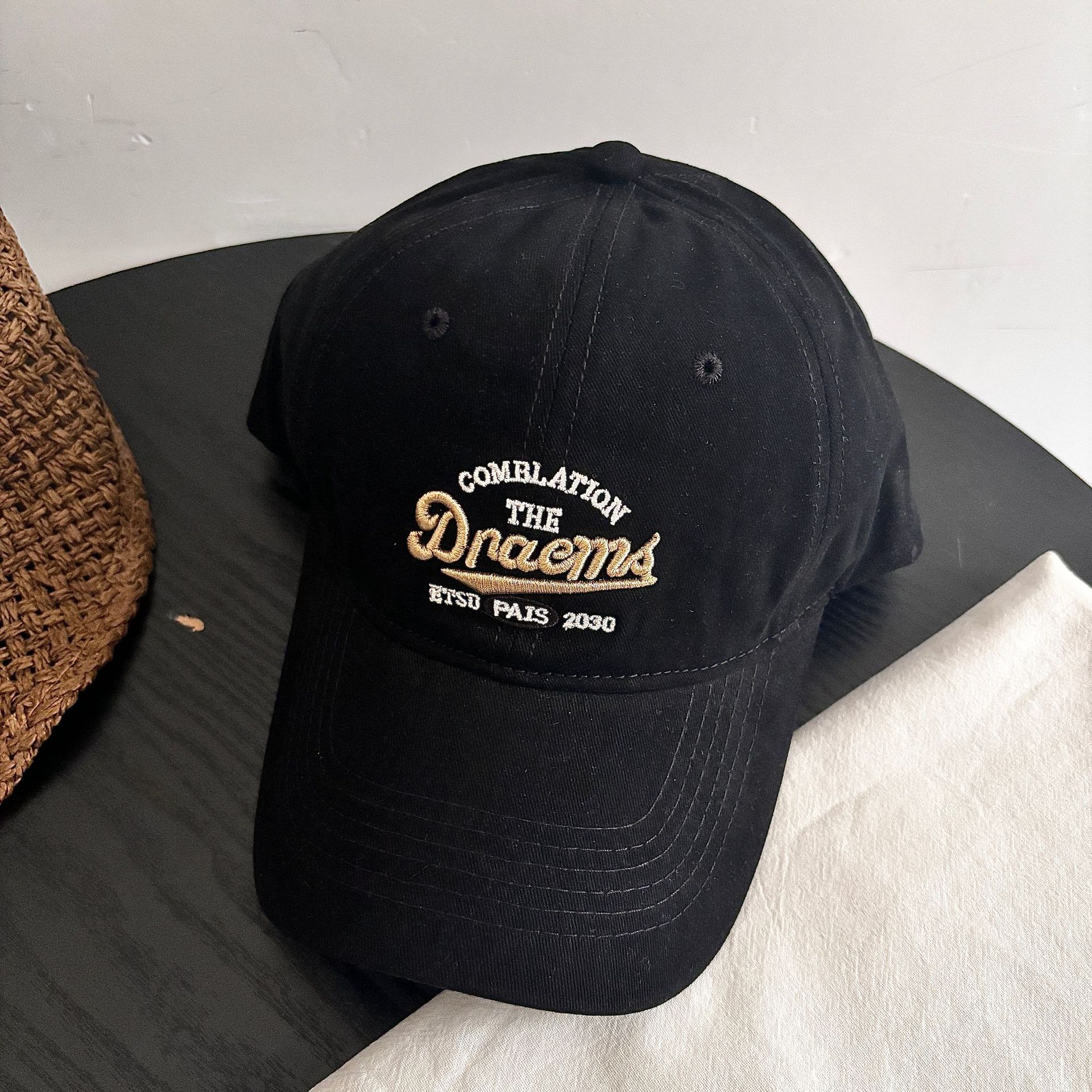 

Весенне-осенняя мода, индивидуальность, тренд, алфавит, повседневная, универсальная, солнцезащитная кепка, 2025, новая бейсболка с мягким верхом, детская M（56-58cm） чёрный