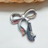 10/18Pcs Diy Hole Shoes Charms Electroplated Silver Bow Tie Accessories Designer Garden Shoe Decoration Girl Gift