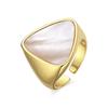Ring - LUXENTER - Sune - White Mother-of-pearl - 18-karat Gold - 18 Mm Width