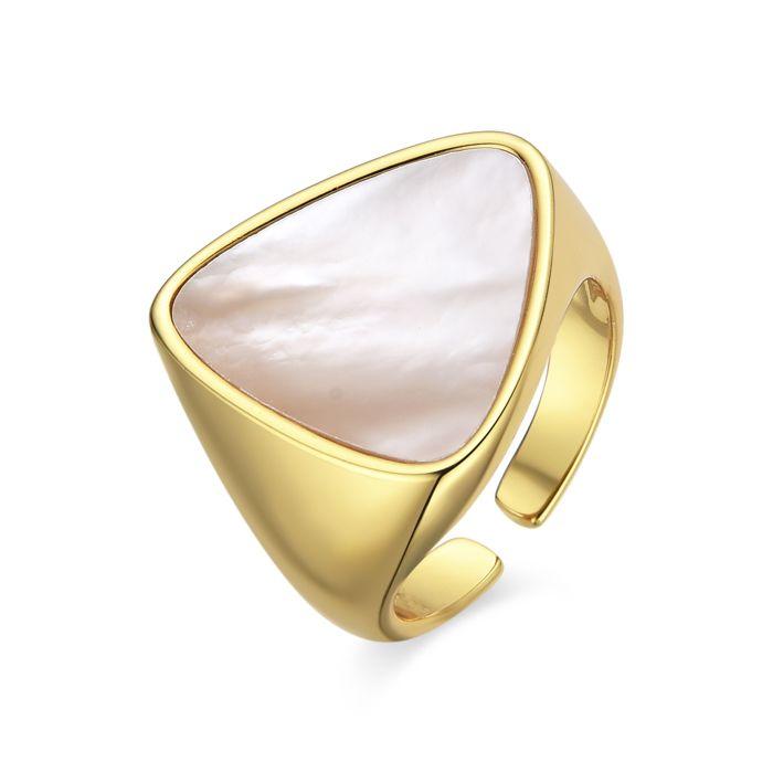 Bague - LUXENTER - Sune - Nacre blanche - Or 18 carats - 18 mm de largeur