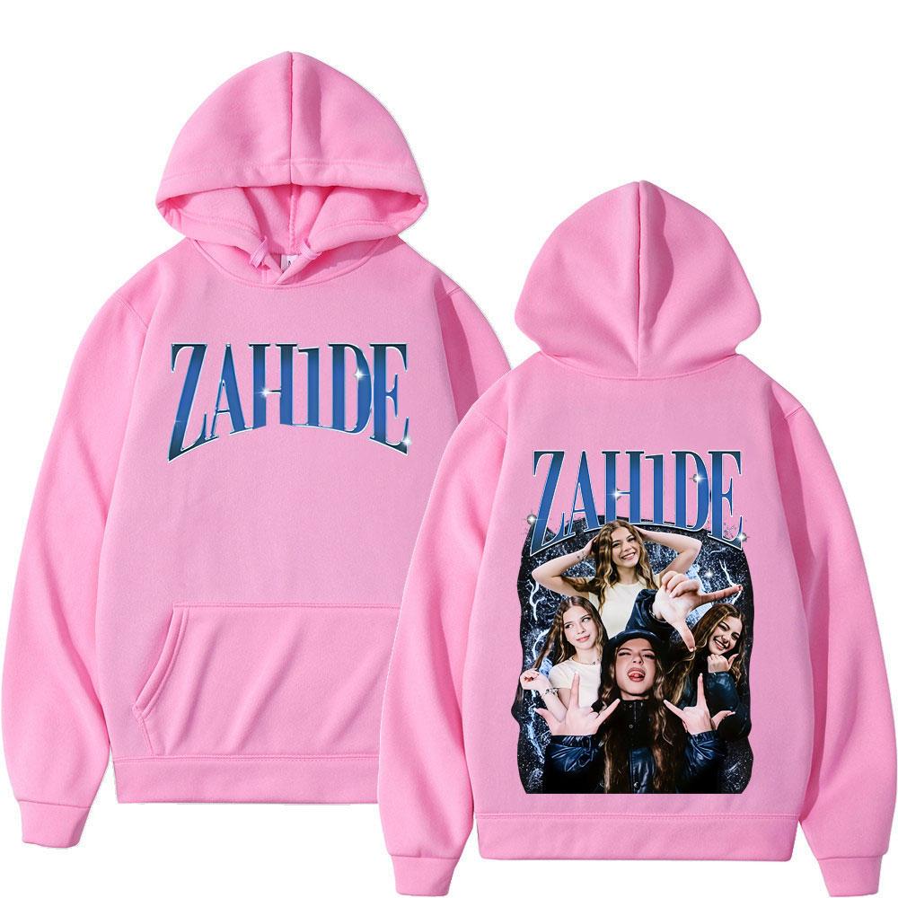 Zahide Merch Double-sided Print Hoodies Men Women Fashion Hip Hop Pullover Casual Fleece Oversized Vintage Aesthetics Sweatshirt