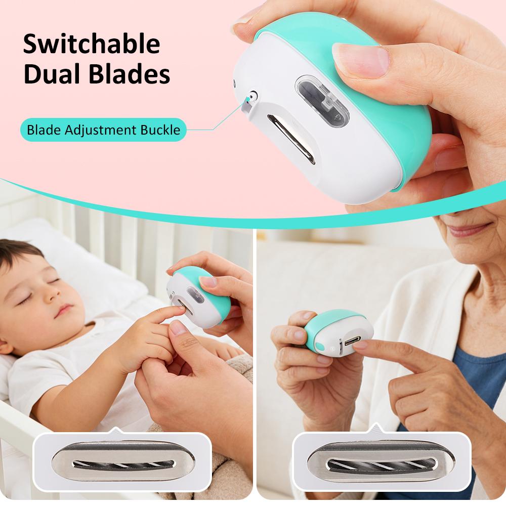 Electric Nail Clippers LED Light 2-Speed Nail Trimmer Cutter Manicure Tools for Fingernails Toenails Scissors for Kids Adults