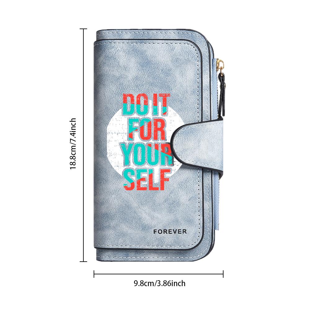 Stylish Printed Long Wallet Fashion Card Holder Casual Daily Portable Purse
